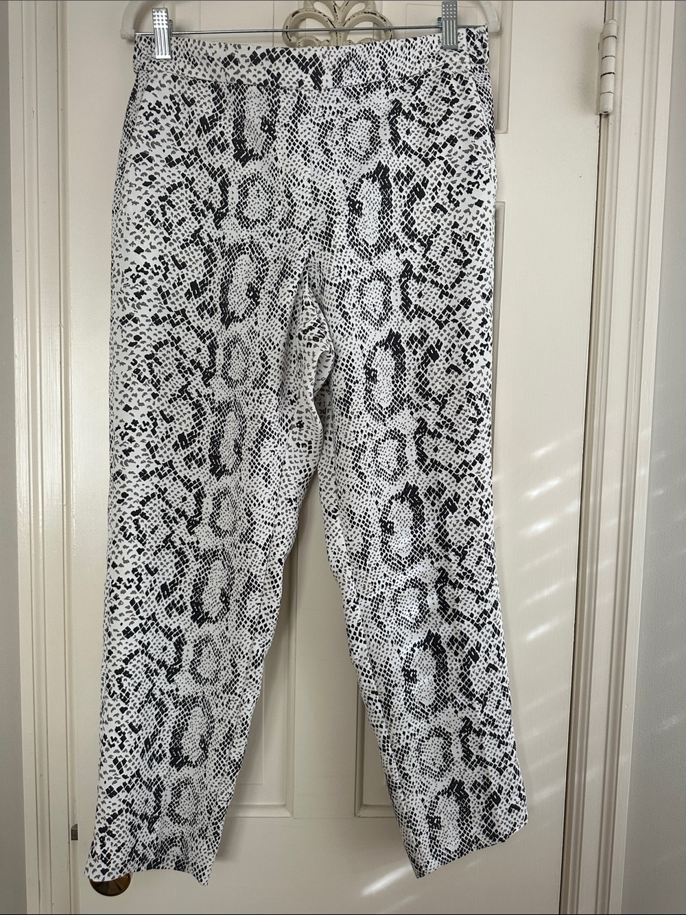 J. Crew Black and White Snake Print Pants